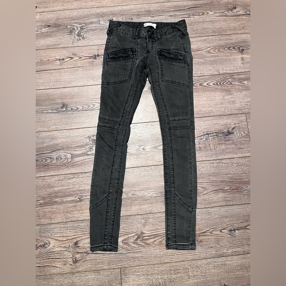 Free people distressed jeans gray/black size 24